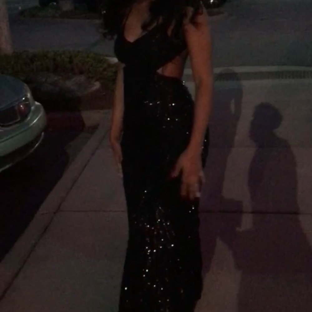Black Sequin Prom Dress